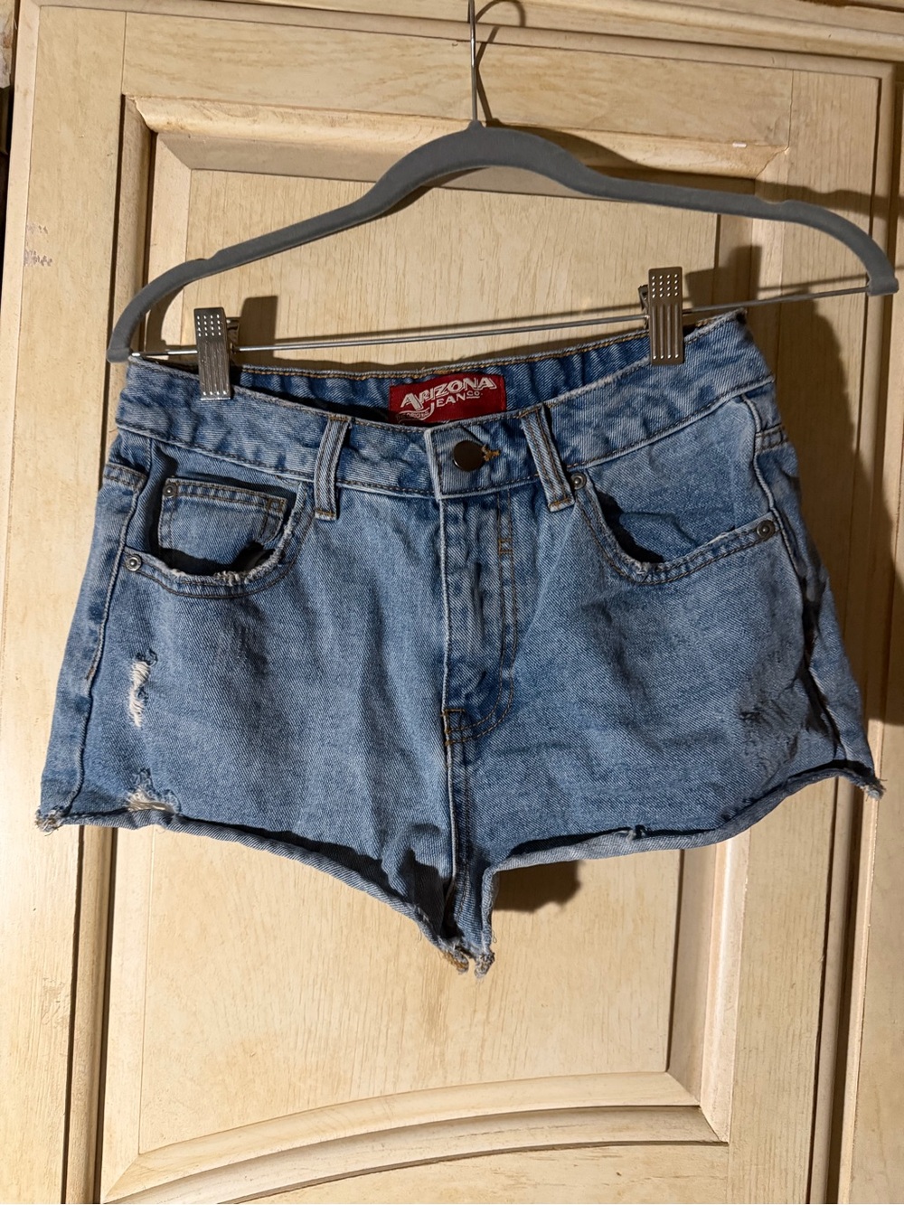 Arizona Jean Company Light Blue Distressed Denim Shorts